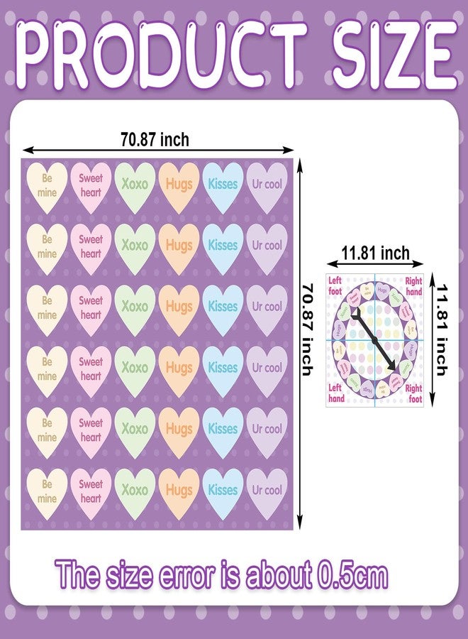 Hollowfly 2 Pcs Valentine Day Games for Kids Valentine Conversation Heart Party Bending and Twist Game with Bright Colors Conversation Hearts Game Mat Spinner for Valentine Day Party Classroom School - Image 2